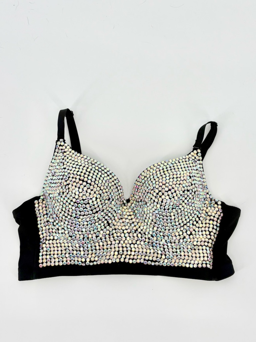 Rhinestone Push Up Bustier Crop Top